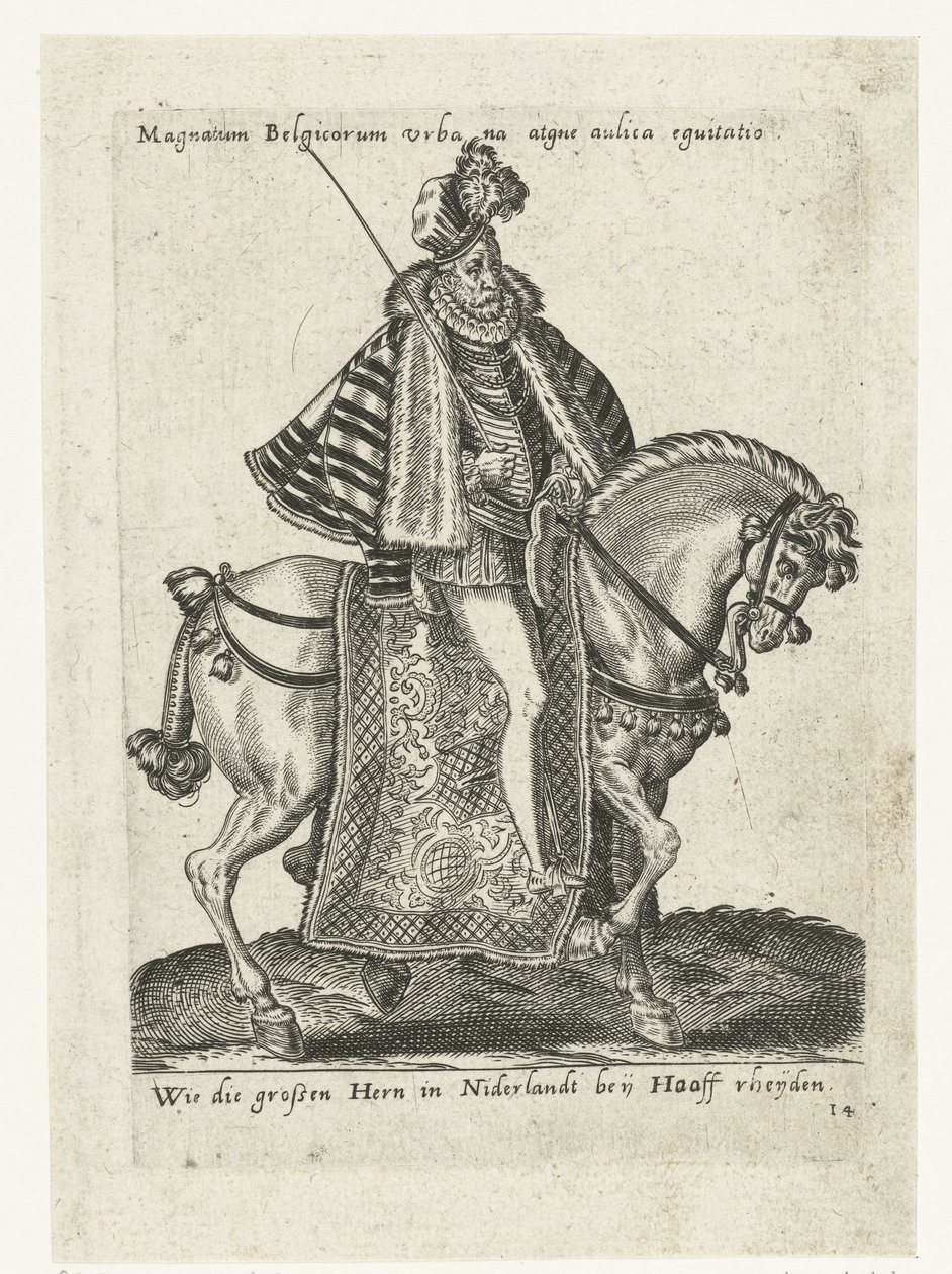 Nederlandsk herremann til hest av Abraham de Bruyn (attributed to)