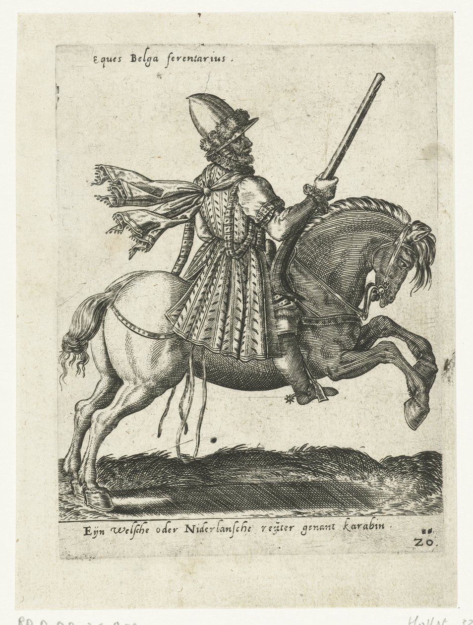 Nederlandsk rytter med karabin av Abraham de Bruyn (attributed to)