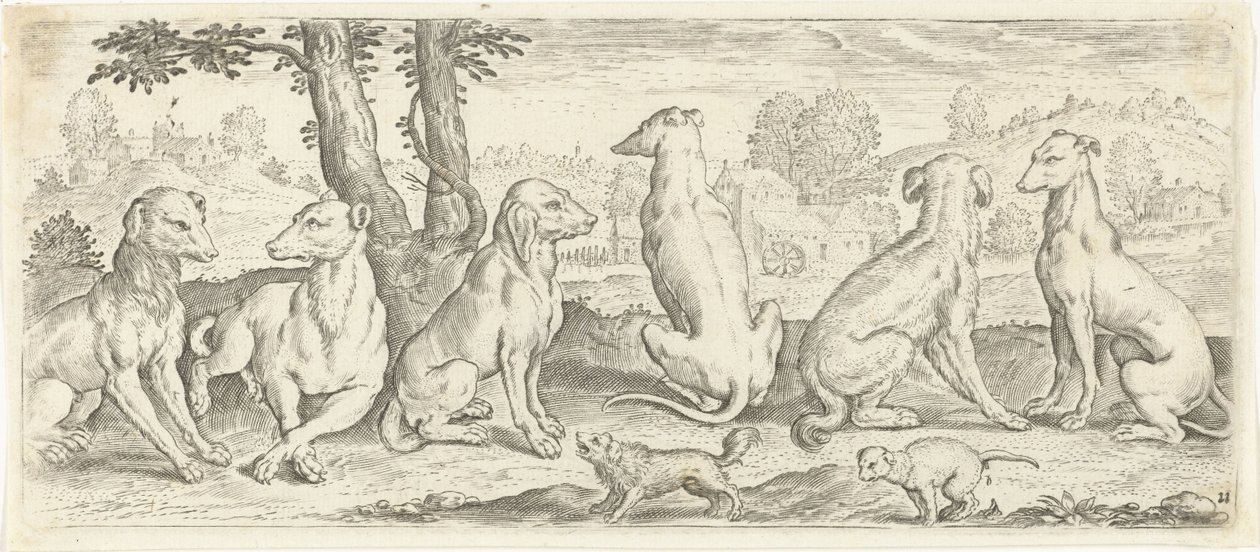 Dogs Animals (serietittel) av Abraham de Bruyn (possibly)