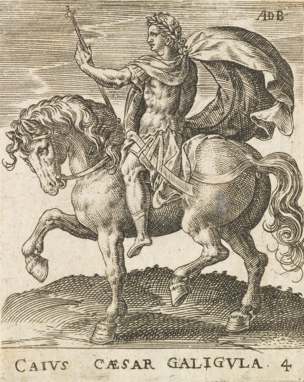 Caius Caesar Galigula fra Twelve Caesars on Horseback, ca. 1565-1587., ca. 1565-1587. av Abraham de Bruyn