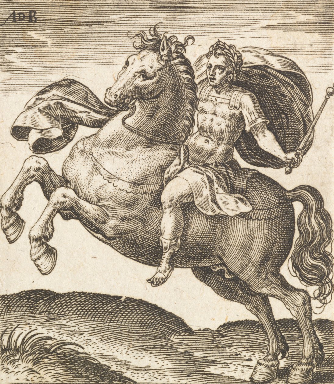 Domitianus fra Twelve Caesars on Horseback, c1565-1587. av Abraham de Bruyn