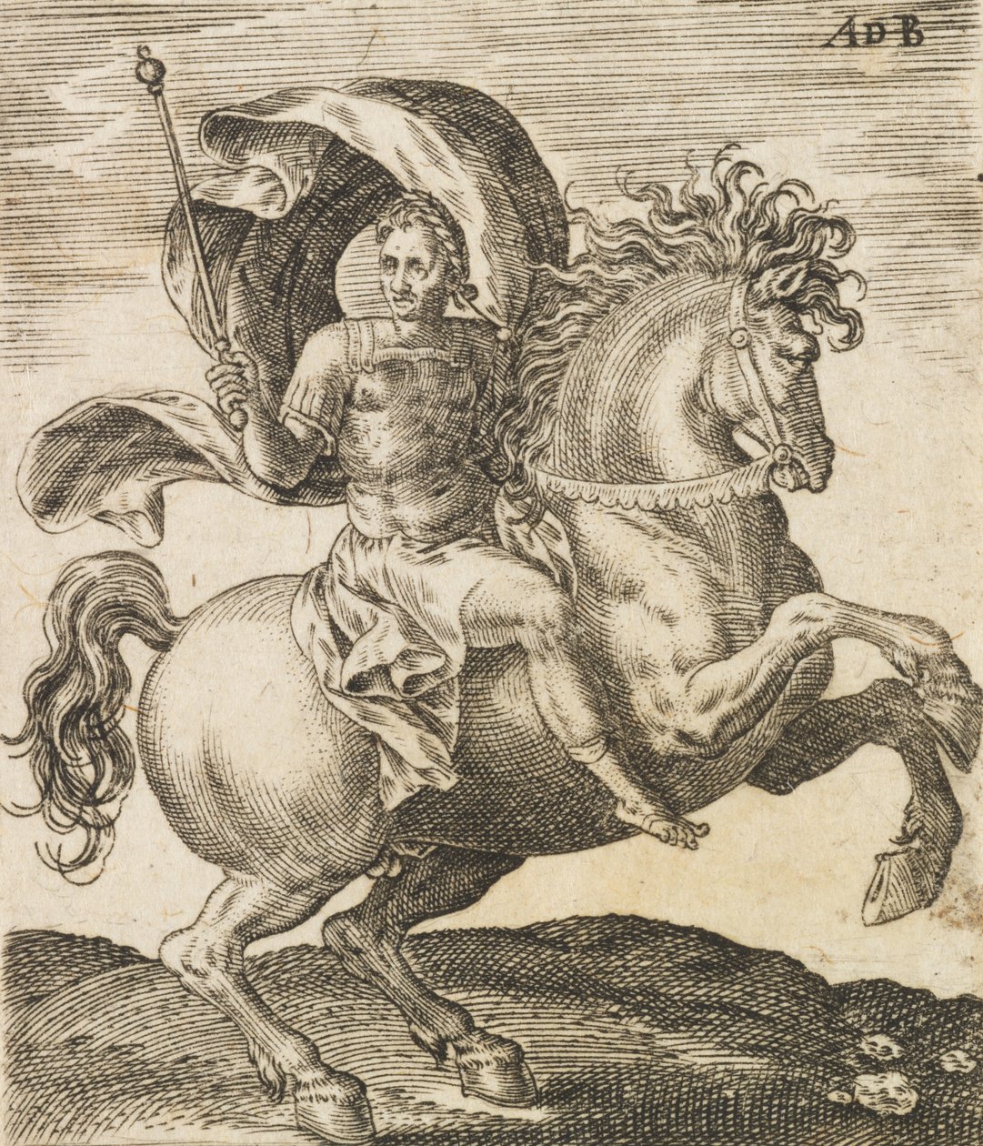 Sergius Galba fra Twelve Caesars on Horseback, c1565-1587. av Abraham de Bruyn