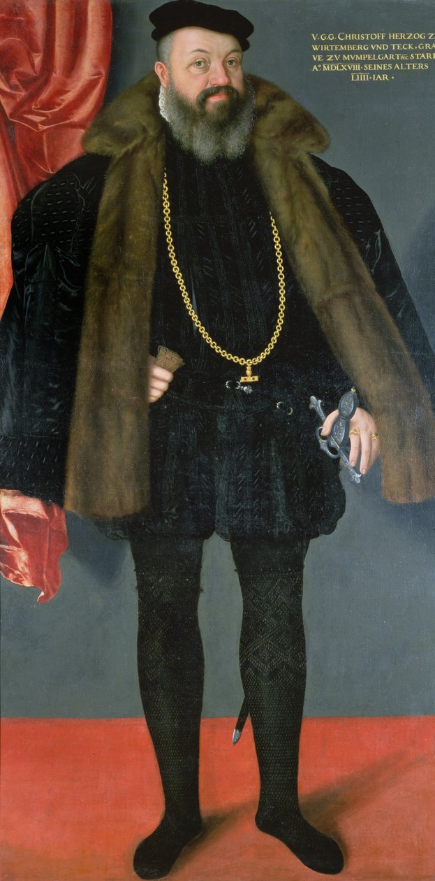 Christoph, hertug av Württemberg (1515-68), sønn av Ulrich I av Württemberg i spansk drakt av Abraham de Hel