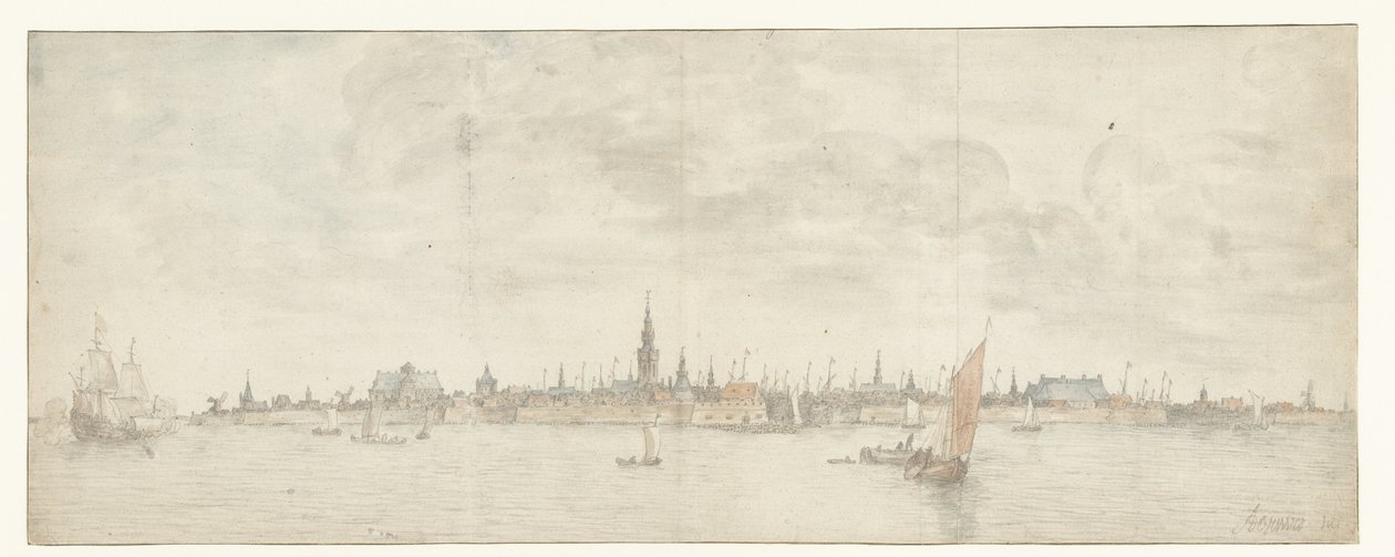 Utsikt over Vlissingen av Abraham de Verwer