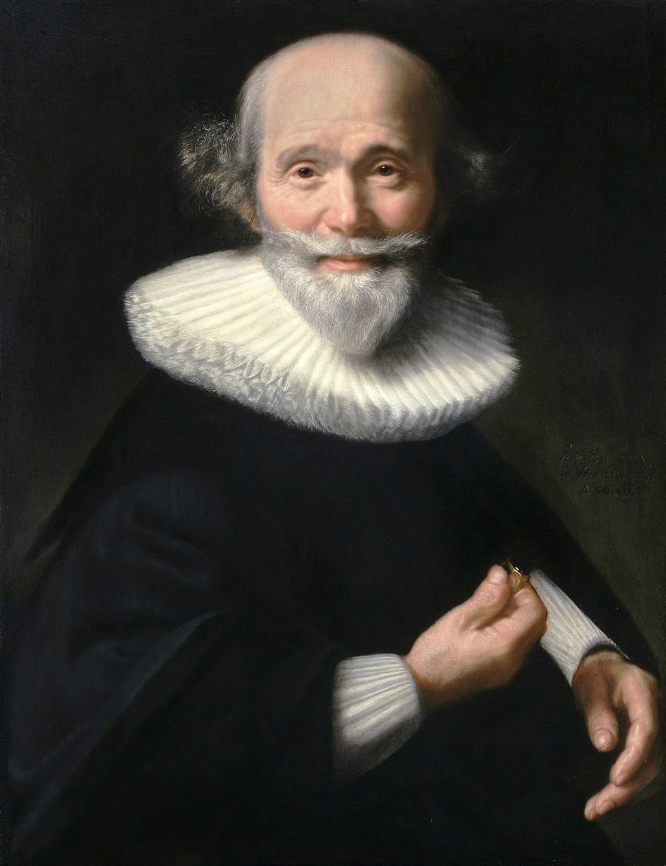 Abraham de Vries, Portrait of a Man, 1629, olje på panel, 65,3 x 50,4 cm, Paris, Petit Palais, Museum of Fine Arts of the City of Paris av Abraham de Vries