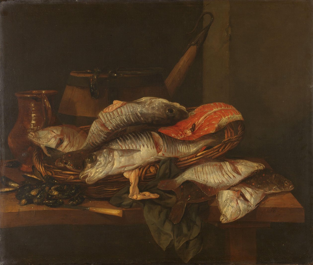 Stilleben med fisk av Abraham van Beyeren