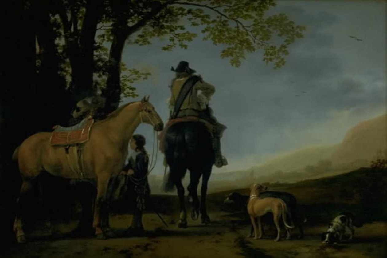 To ryttere i et landskap av Abraham van Calraet