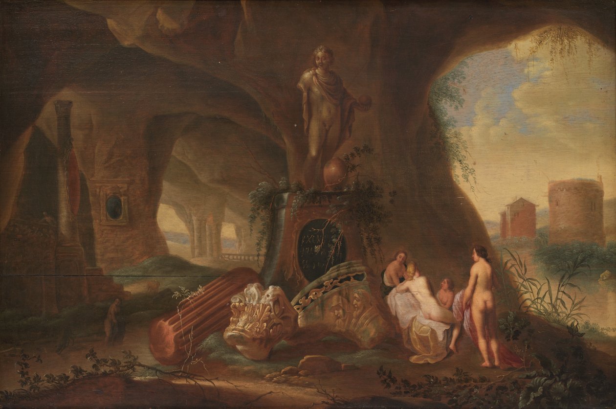 Nymfer i en grotte av Abraham van Cuylenborch
