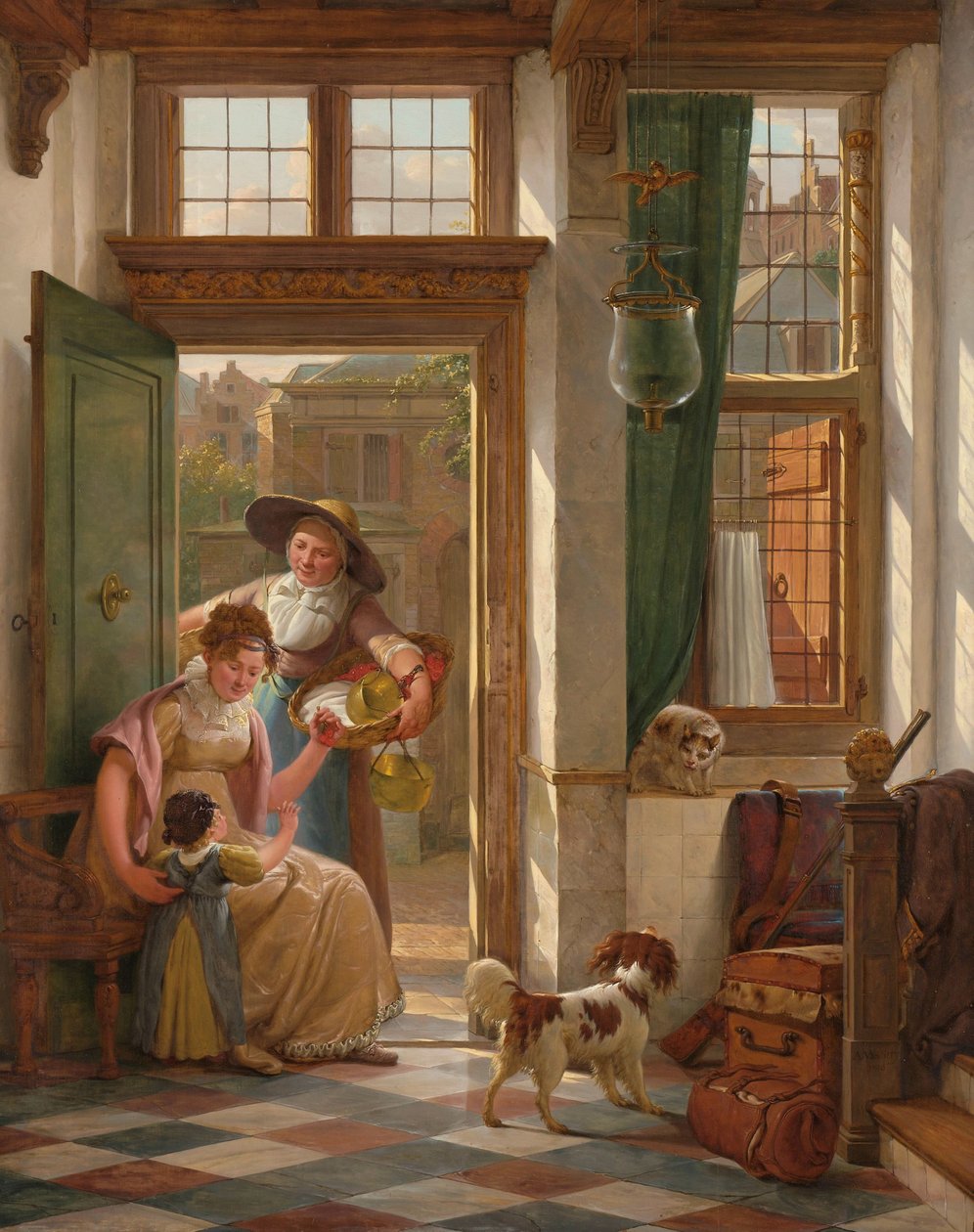 En kirsebærleverandør ved døren av Abraham van Strij (I) (signed by artist)