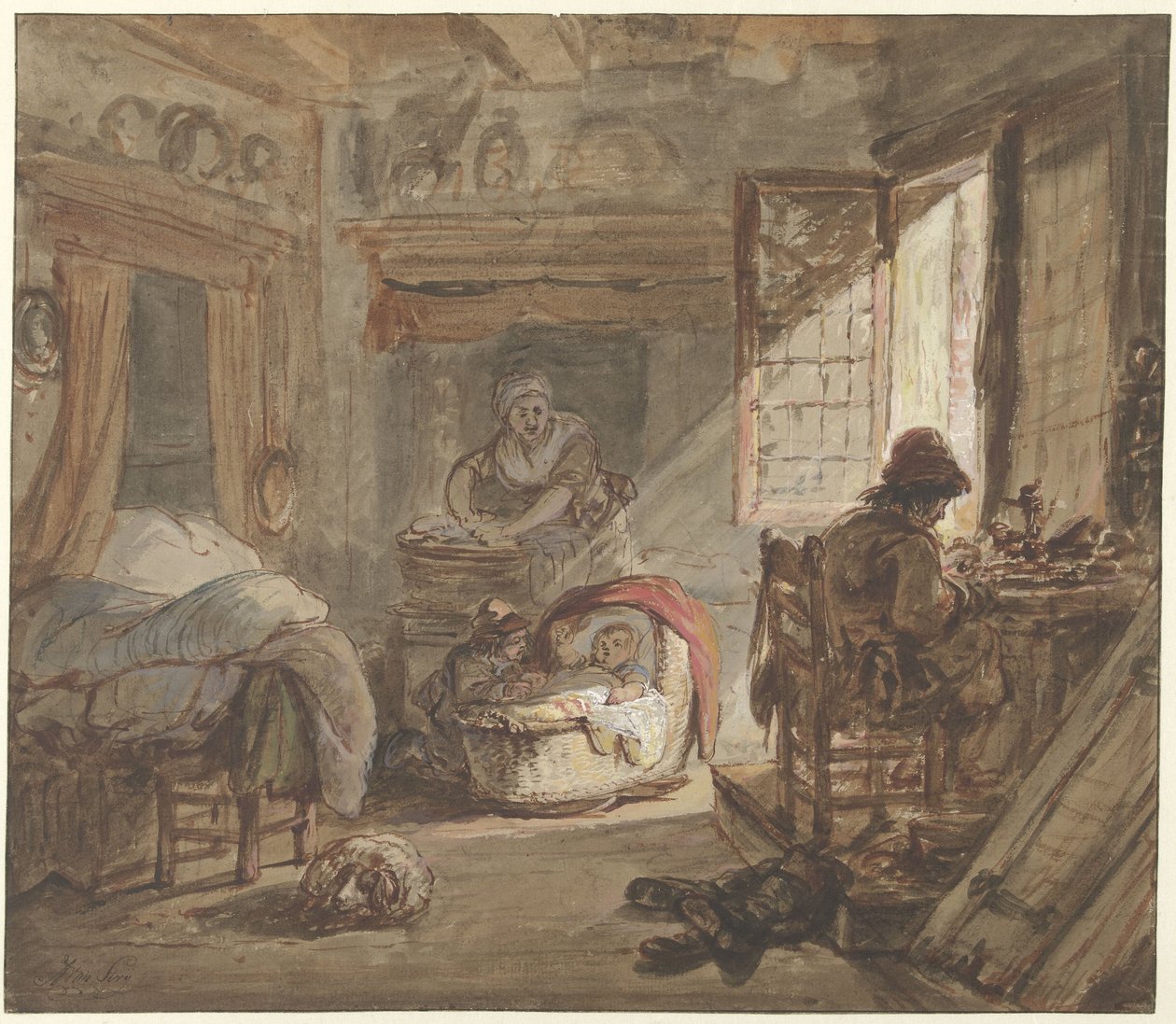 Interiør med familie av Abraham van Strij (I)