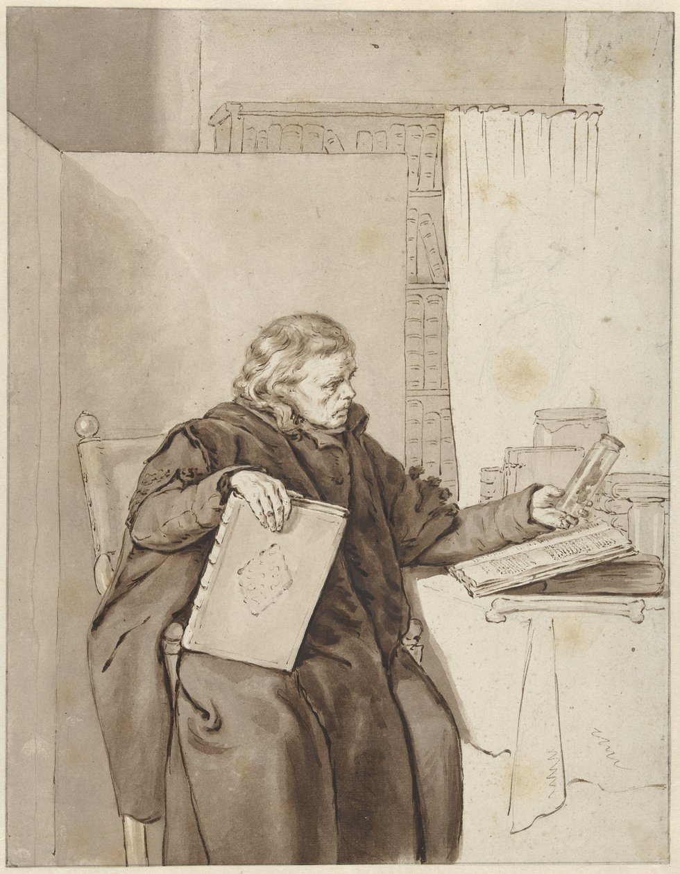 Portrett av en gammel mann i et arbeidsrom av Abraham van Strij (I)