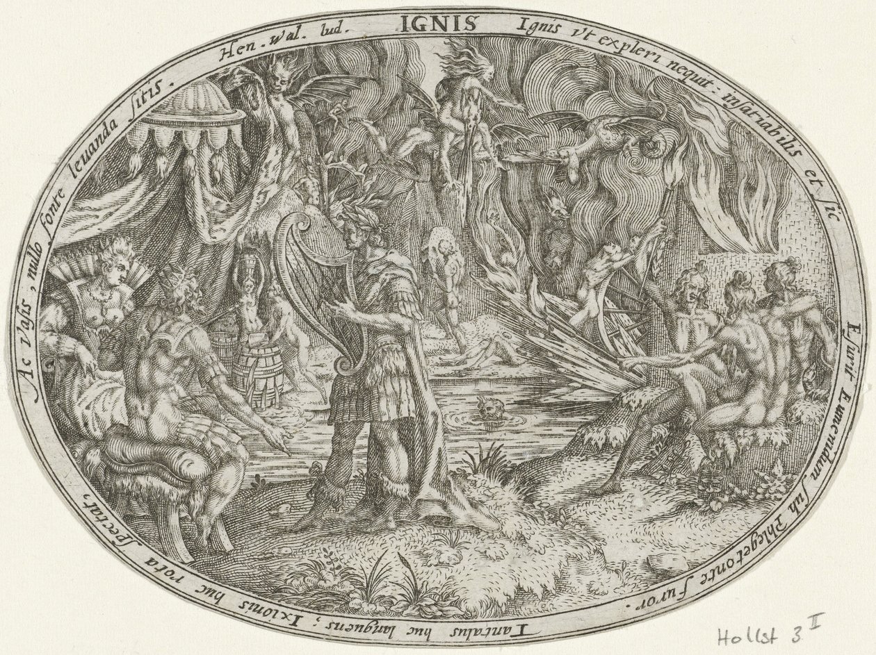 Orfeus i underverdenen: ildelementet Ignis (tittel på objekt) De fire elementene (serietittel) av Abraham van den Hecken