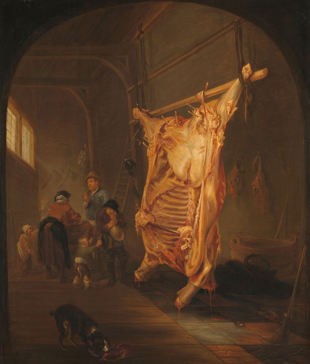 Den slaktede okse, 1635-55 av Abraham van den Hecken