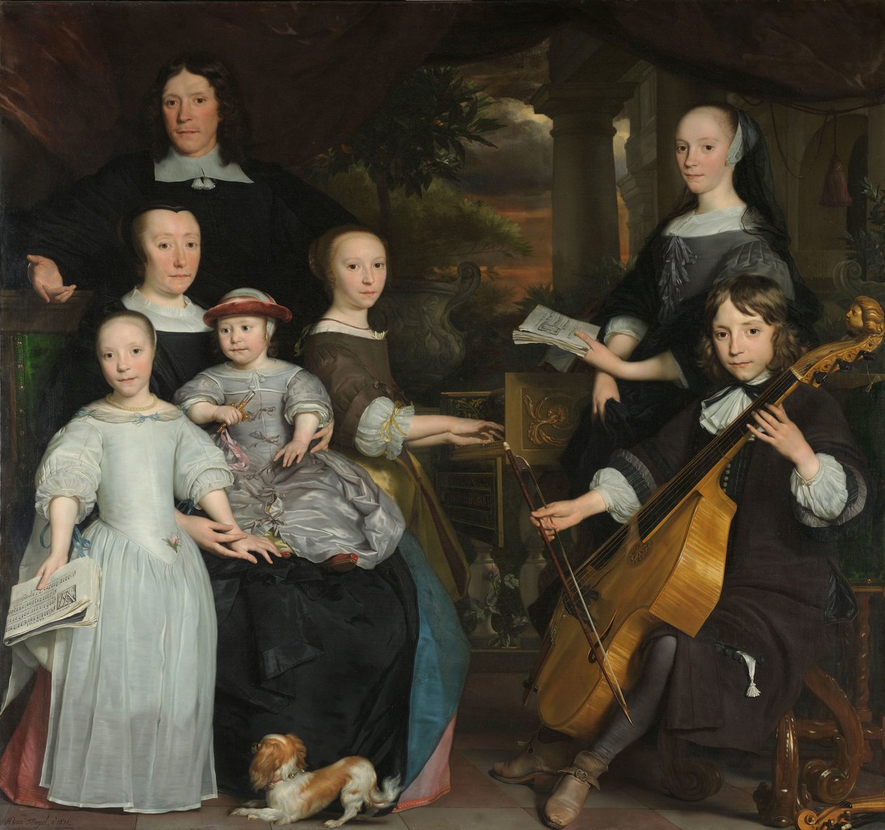 David Leeuw med sin familie David Leeuw (1631/32-1703). Amsterdam Merchant med familien av Abraham van den Tempel