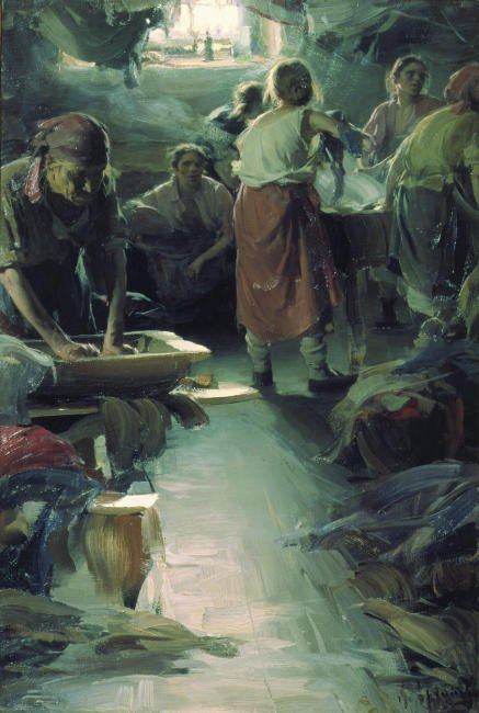 Vaskemaskinens kvinner. av Abram Efimovich Arkhipov
