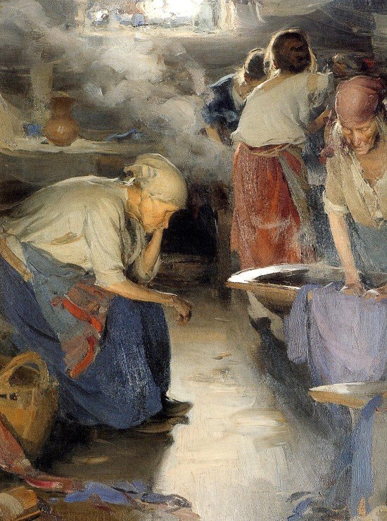 Vaskemaskinens kvinner av Abram Efimovich Arkhipov