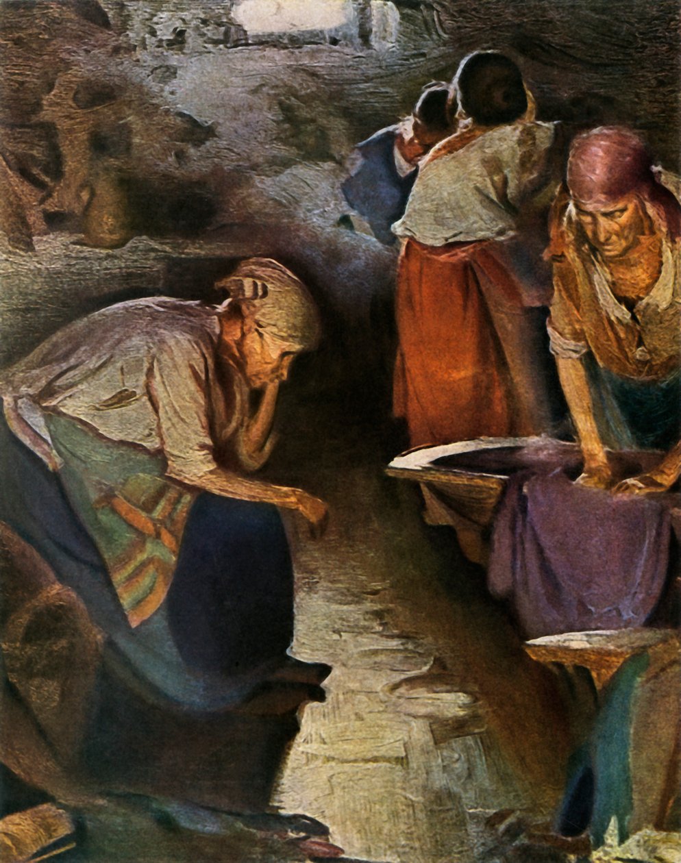 'Washerwomen', 1901, 1965. av Abram Arkhipov