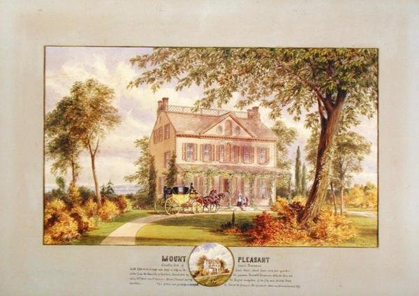 Mount Pleasant (Beekman Mansion), New York City, ca. 1874 (akvarell, gouache og grafitt på papir) av Abram Hosier