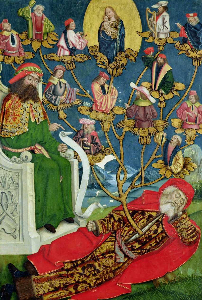 The Tree of Jesse, fra kuppelalteret, 1499 (tempera på panel) (se 145501-15) av Absolon Stumme