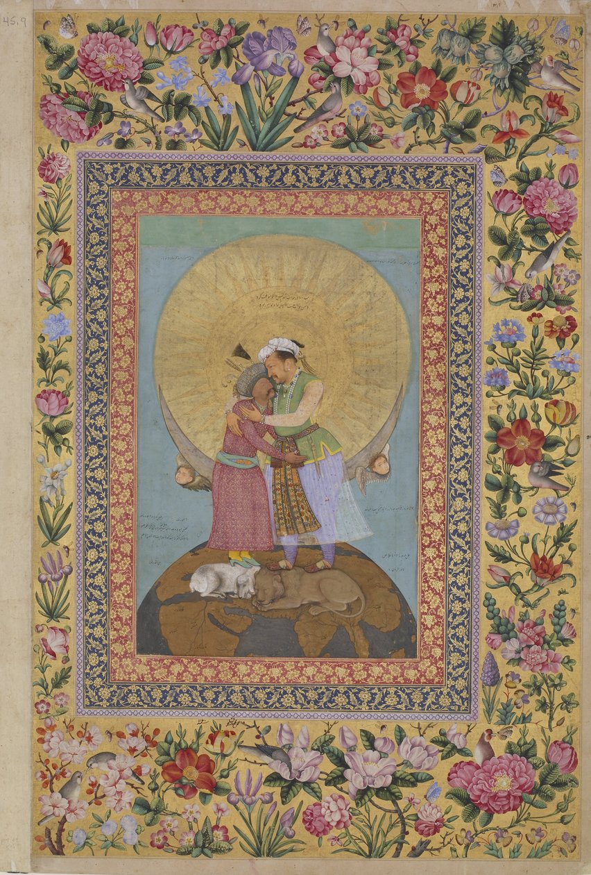 St. Petersburg-albumet- Allegorisk representasjon av keiser Jahangir og Shah av Abul Hasan