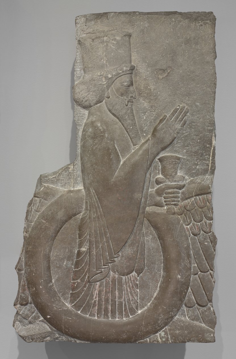 Ahuramazda in the Winged Disk, Persepolis, 486-460 f.Kr. (kalkstein) av Achaemenid