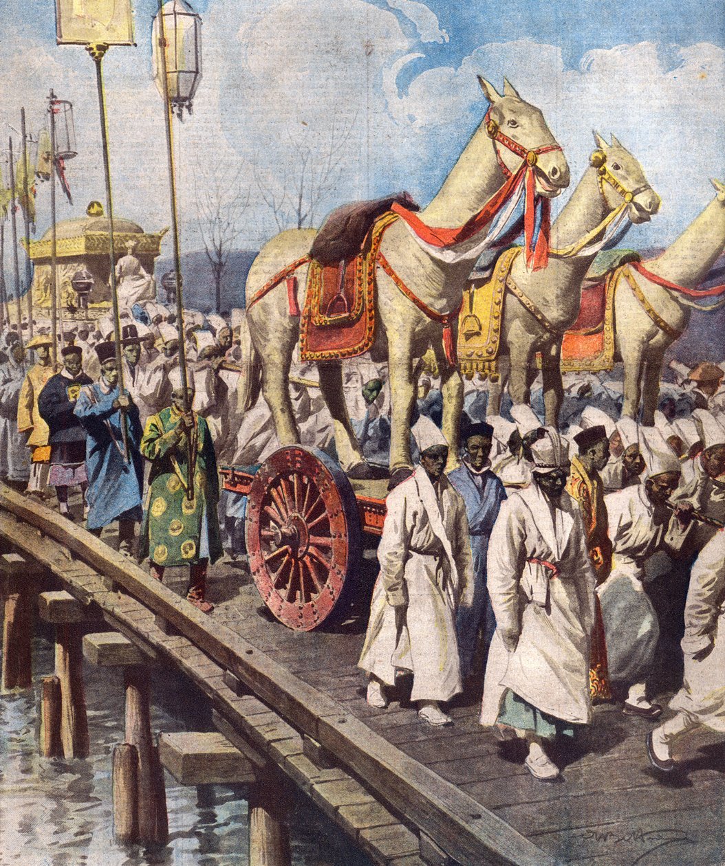 Begravelsesprosesjon av Gojong, keiser Gwangmu fra det koreanske imperiet i mars 1919, omslagsillustrasjon fra 
