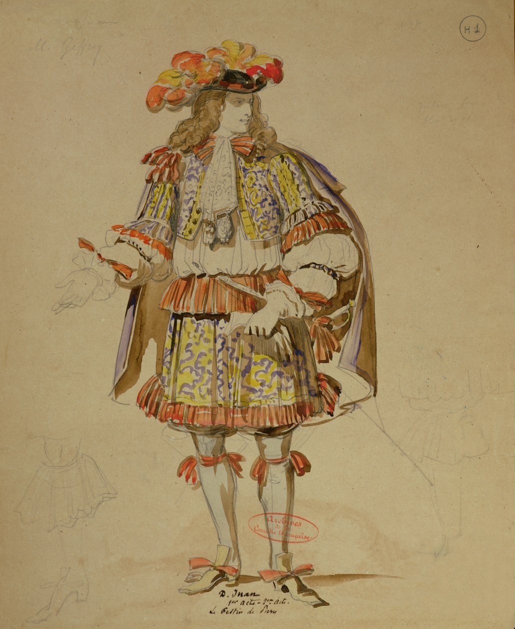 Kostymedesign for en produksjon fra 1847 av 