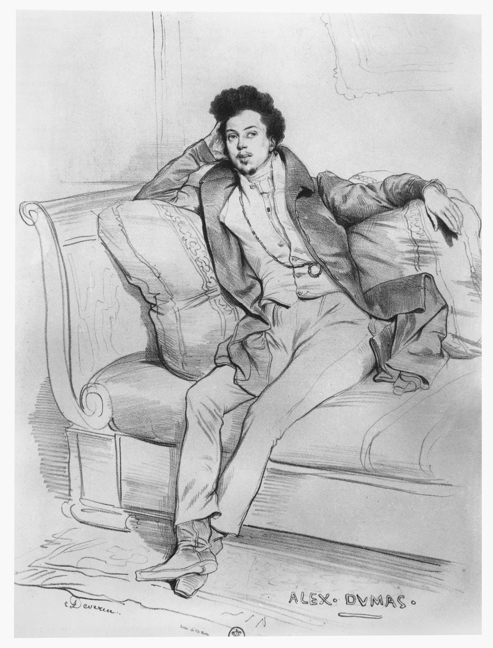 Portrett av Alexandre Dumas, far av Achille Devéria