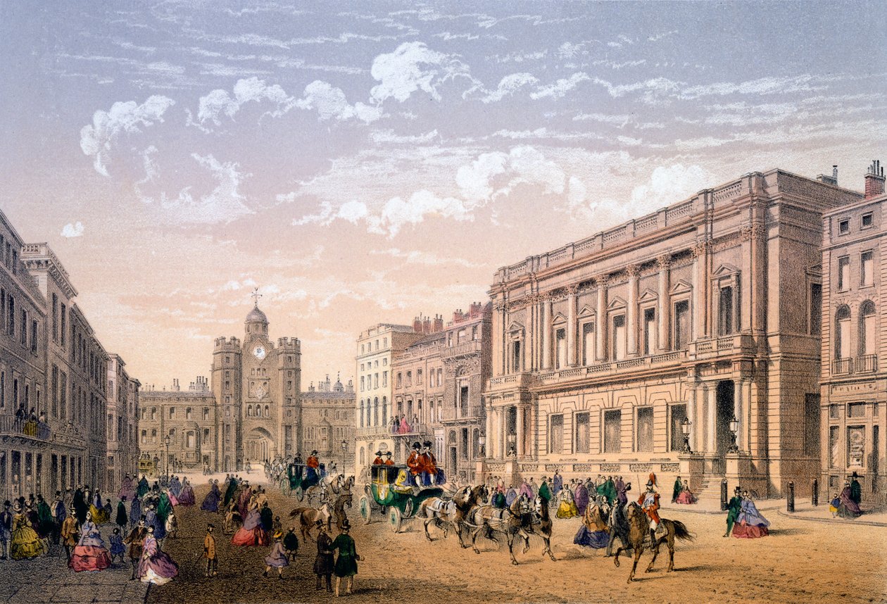 St James Palace and Conservative Club, trykk laget av Ch. Riviere, 1862 av Achille Louis Martinet