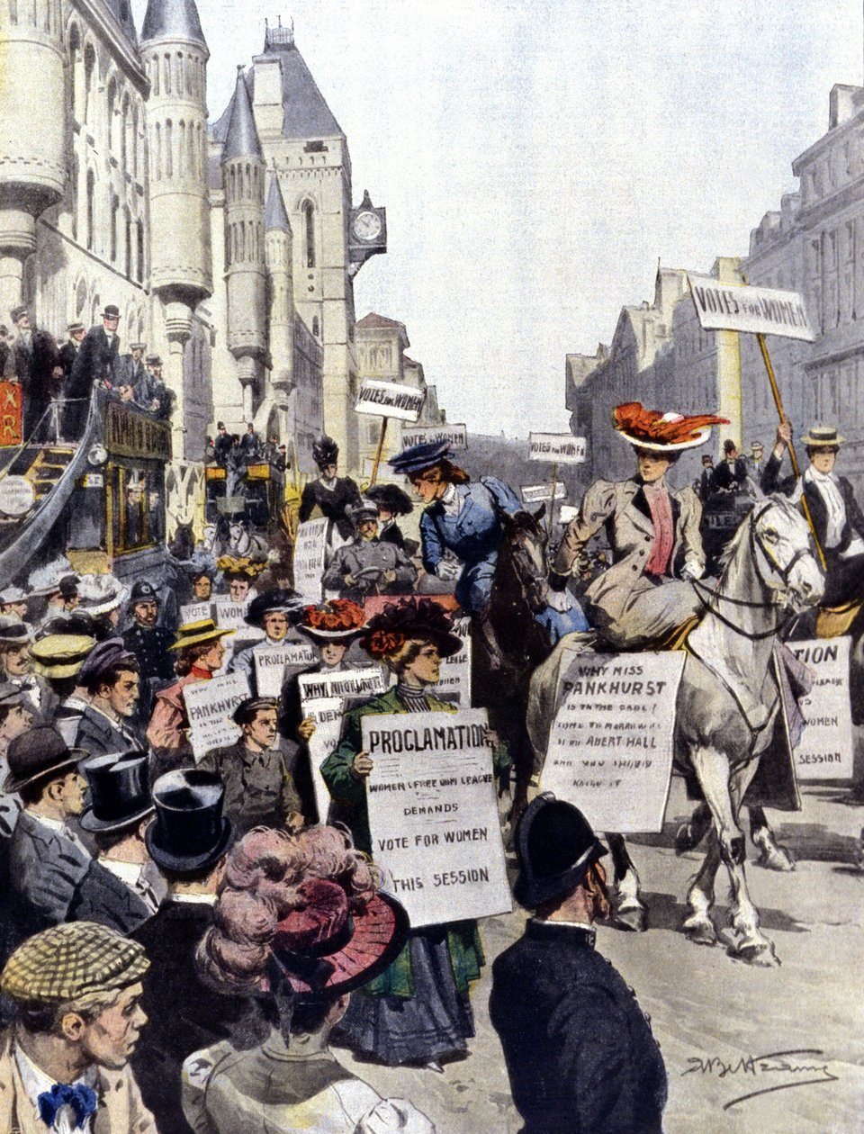 Demonstrasjoner i London i september 1908 av Achille Beltrame