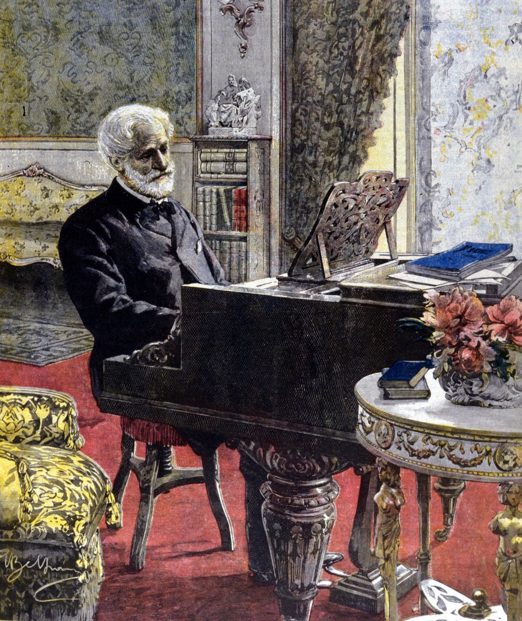 Giuseppe Verdi i Milano i 1899. illustrasjon av Achille Beltrame. av Achille Beltrame