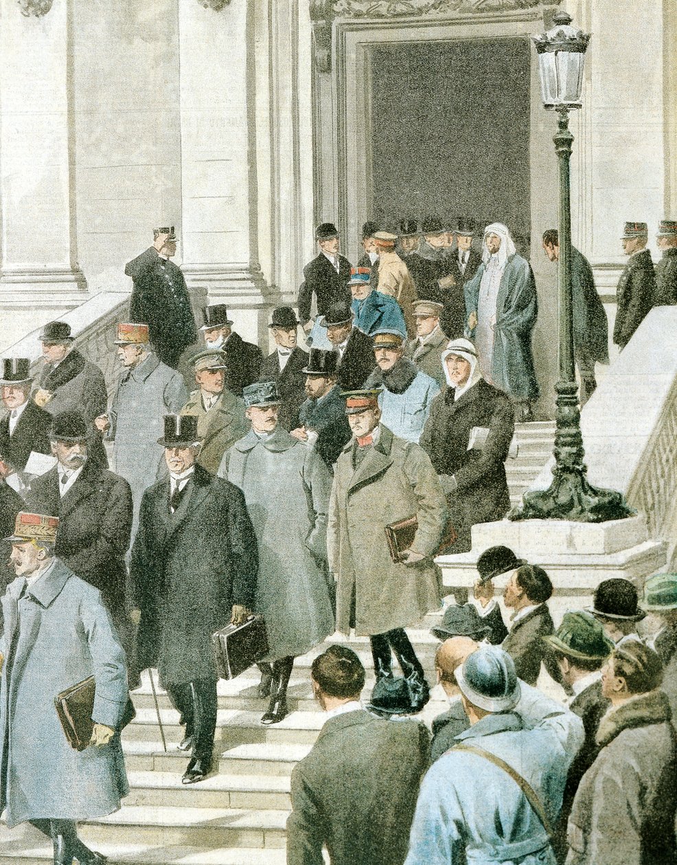 Fredskonferansedelegater forlater Quai D'Orsay i Paris av Achille Beltrame