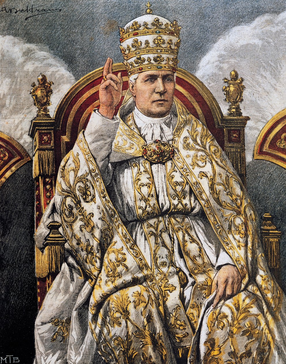 Portrett av pave Pius X (Giuseppe Melchiorre Sarto, Riese av Achille Beltrame