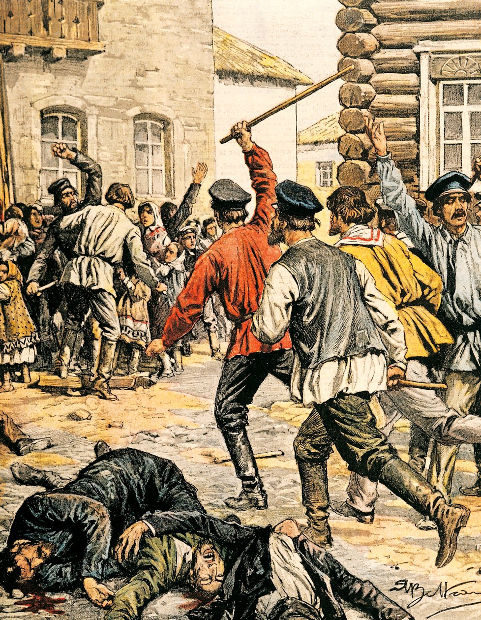 Scene for antisemittisme i Russland av Achille Beltrame