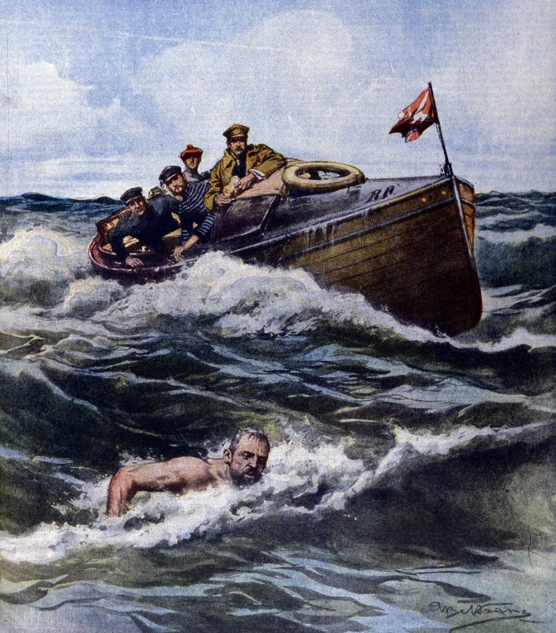 Thomas Burgess, en engelsk svømmer bosatt i Frankrike, slo den engelske kanal-rekorden 6. september av Achille Beltrame