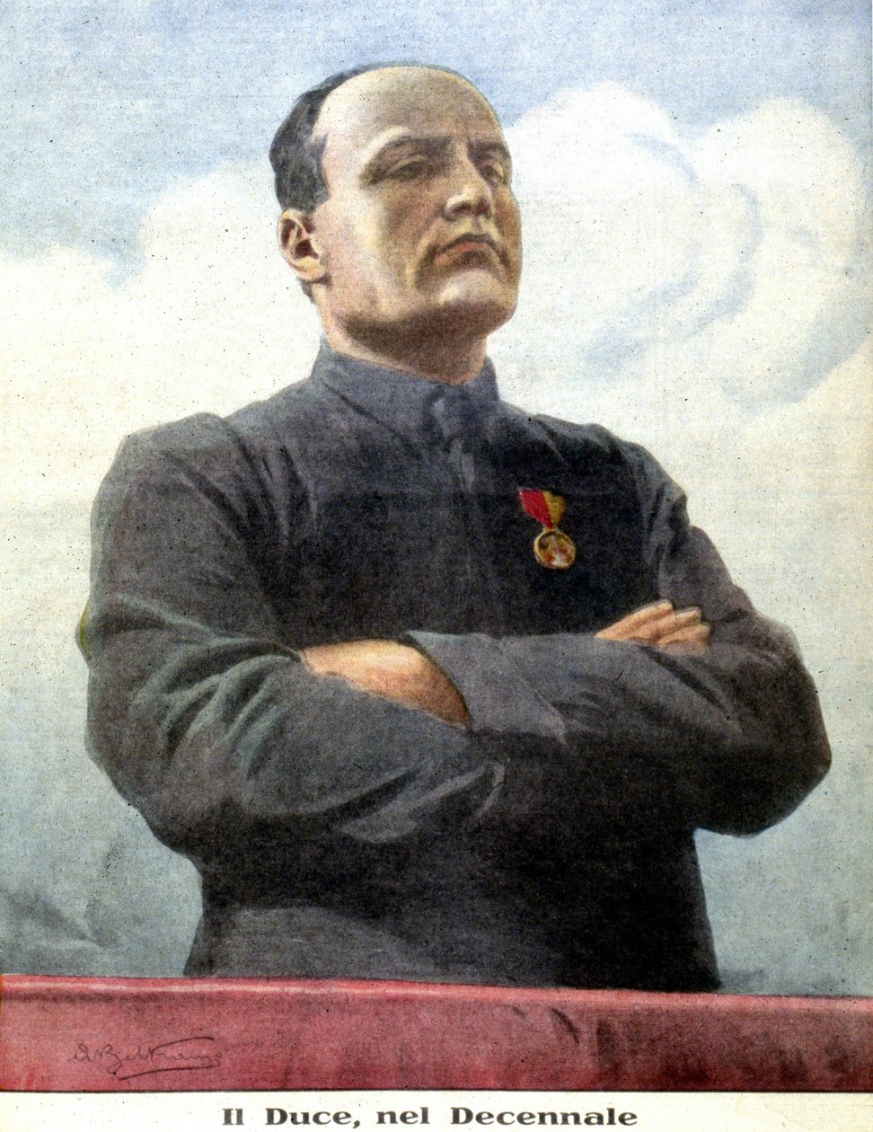 portrett av Benito Mussolini av Achille Beltrame i 1932 av Achille Beltrame