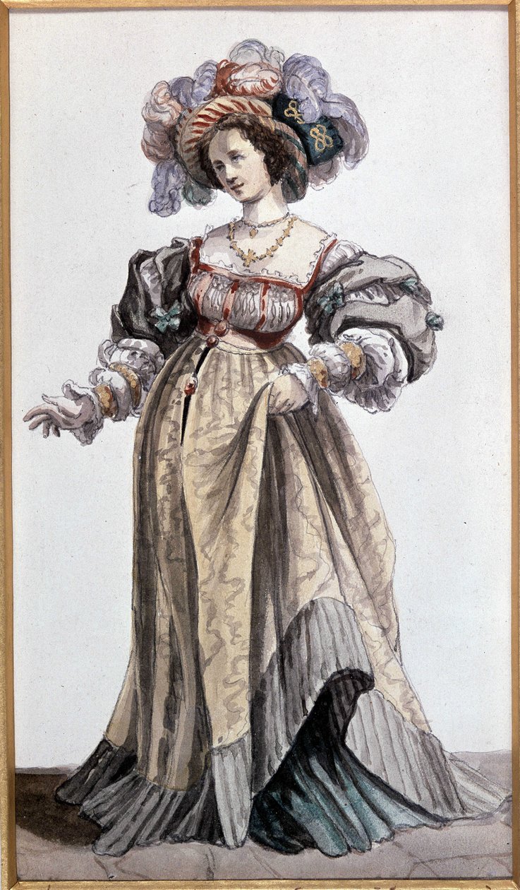 Skuespiller Marie Dorval, elsker av Vigny. Akvarell av Deveria. Coll. Francis Aubrere. av Achille Devéria