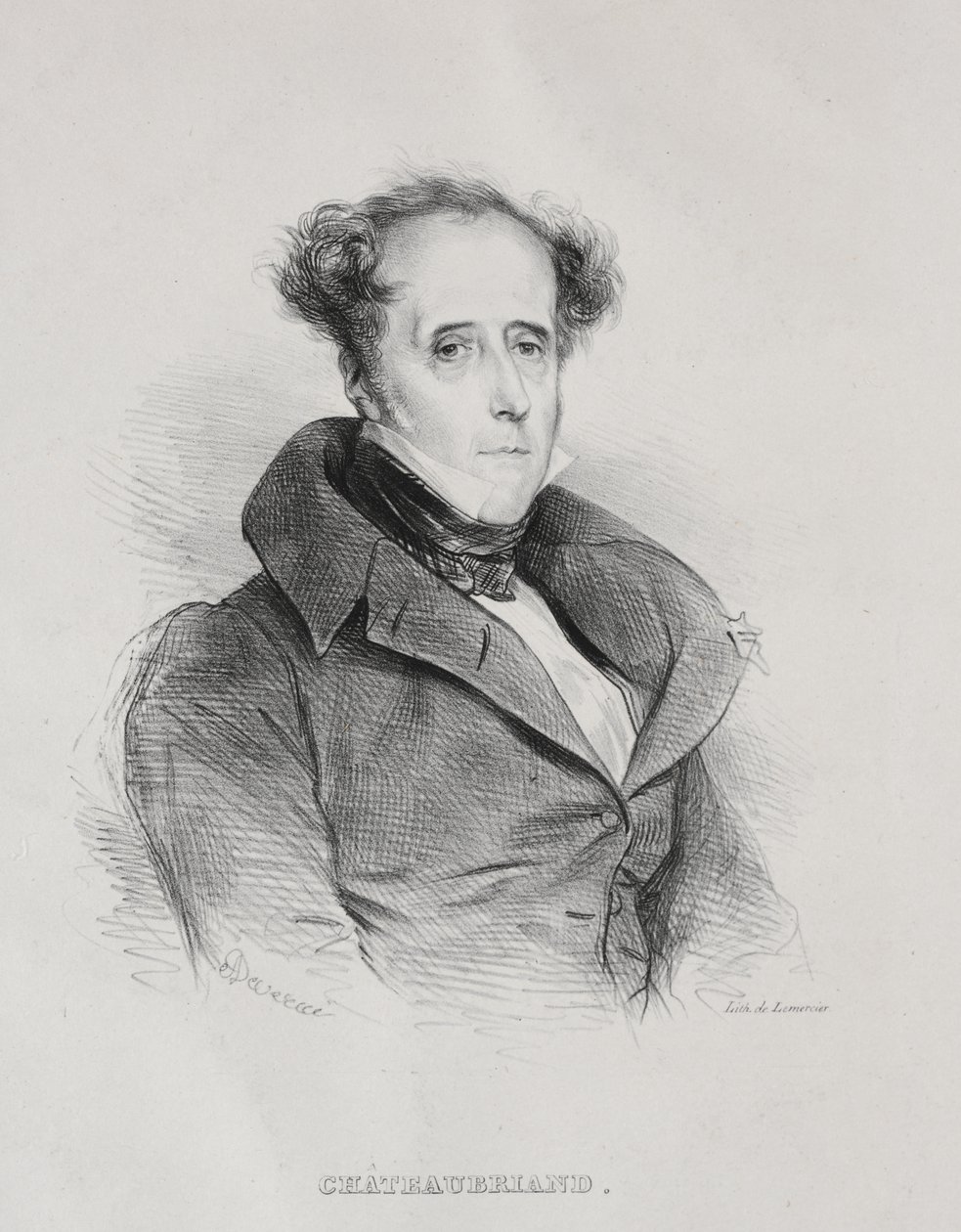 Francois René Auguste Victome de Chateaubriand av Achille Devéria