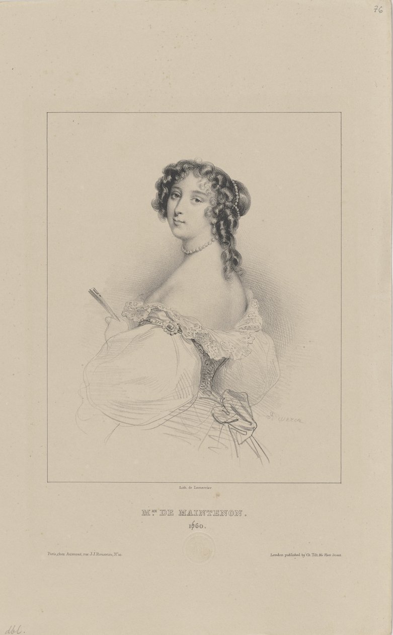 Françoise dAubigné, Marquise de Maintenon 1635-1719, 1830-1840-årene. av Achille Devéria