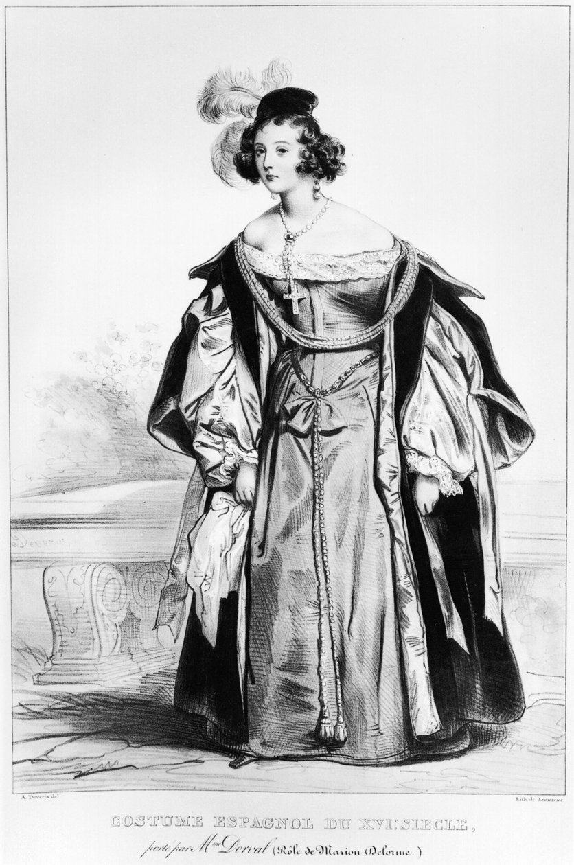 Marie Dorval i rollen som Marion Delorme av Victor Hugo av Achille Devéria