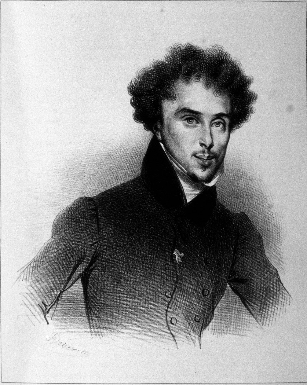 Portrett av Alexandre Dumas, gravering av Deveria av Achille Devéria
