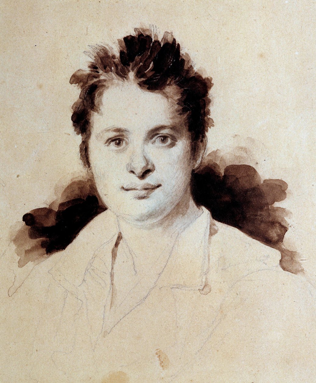 Portrett av den franske forfatteren Honore de Balzac (1799-1850) ung Tegning av Achilles Deveria (1800-1857) 1800-tallet. Chantilly, Conde-museet. Coll. Lovenjoul. Tillatelse til å søke Institut de France av Achille Devéria