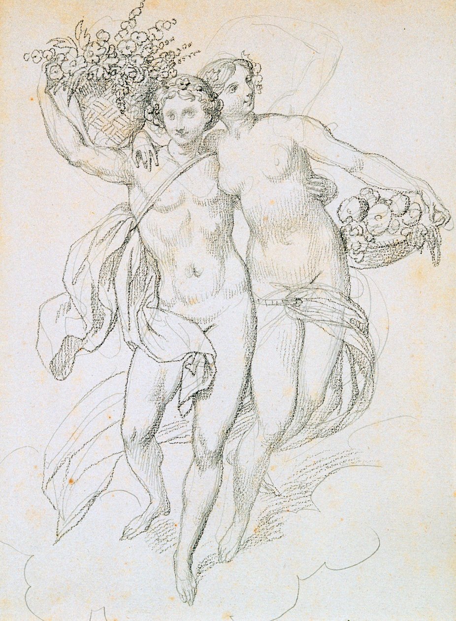 Psyke og Amor, c1820-1857 av Achille Devéria