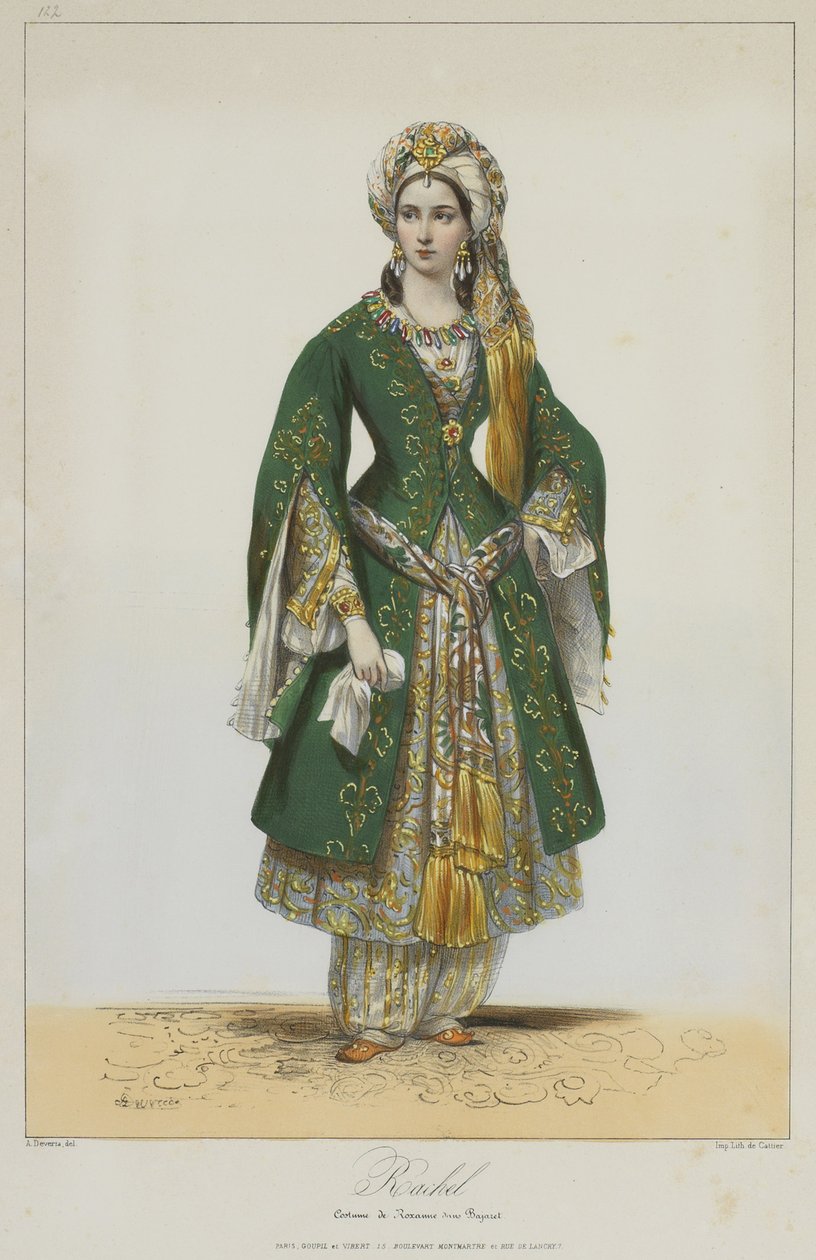 Élisa Rachel som Roxane i Bajazet av Racine, 1838 av Achille Devéria