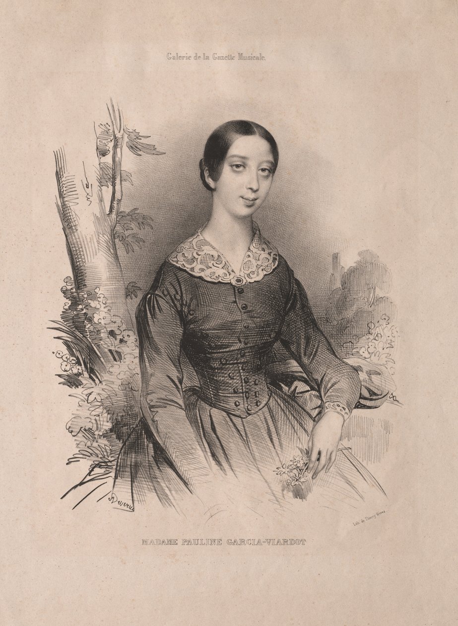 Madame Pauline Garcia-Viardot av Achille Devéria