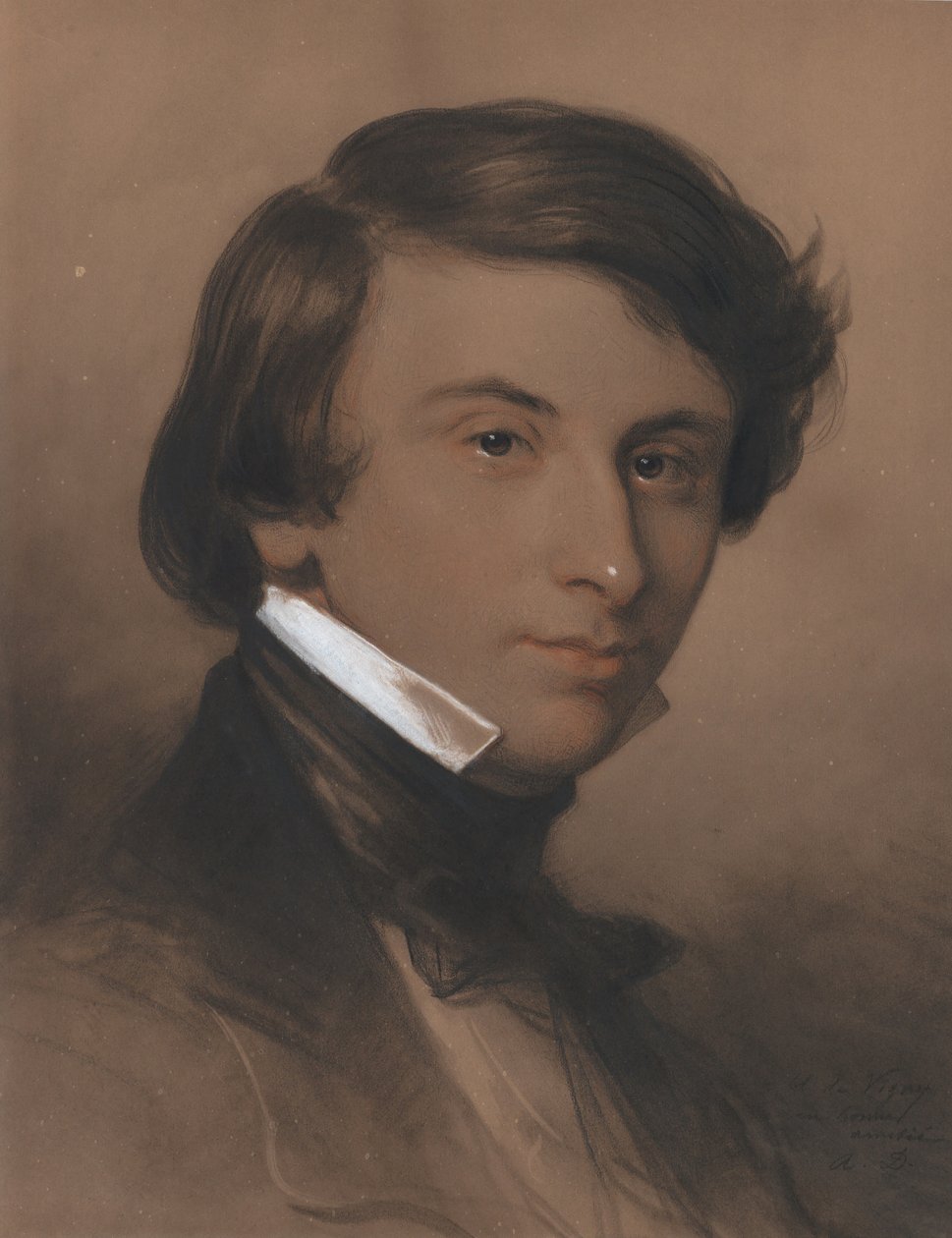 Portrett av Alfred-Victor, Comte de Vigny 1797-1863, ca 1825. av Achille Devéria