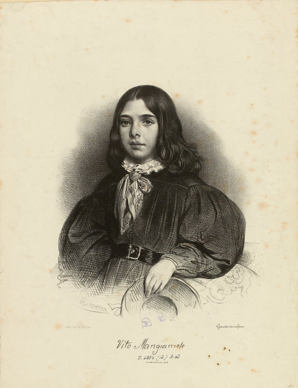 Portrett av Vito Mangiamele 1827-1897, 1839. av Achille Devéria