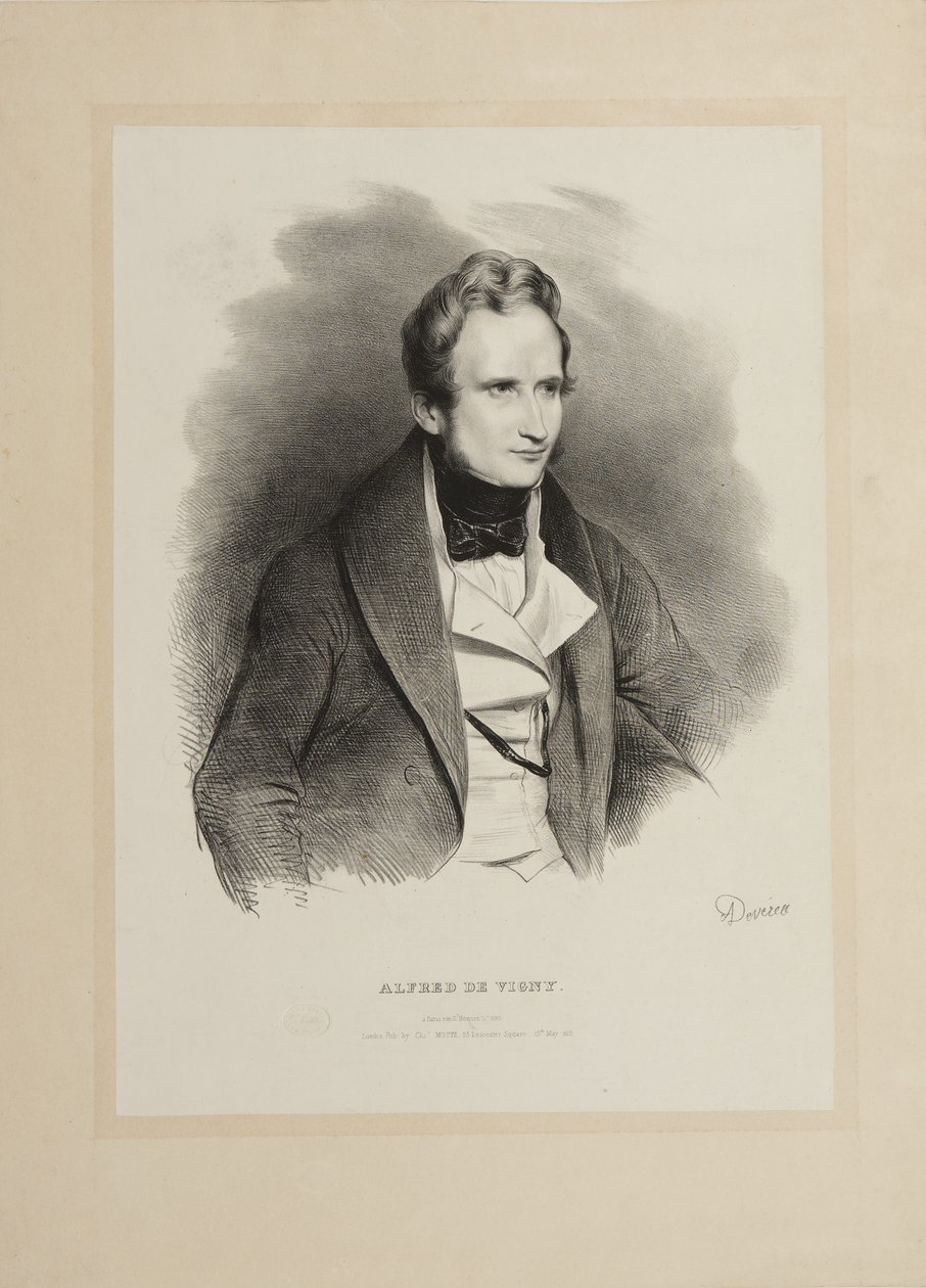 Portrett av forfatteren Alfred de Vigny 1797-1863, 1831. av Achille Devéria