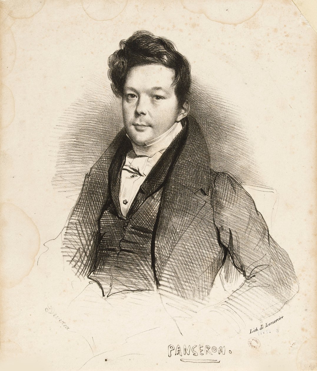Portrett av komponisten Auguste-Mathieu Panseron 1796-1859, 1832. av Achille Devéria