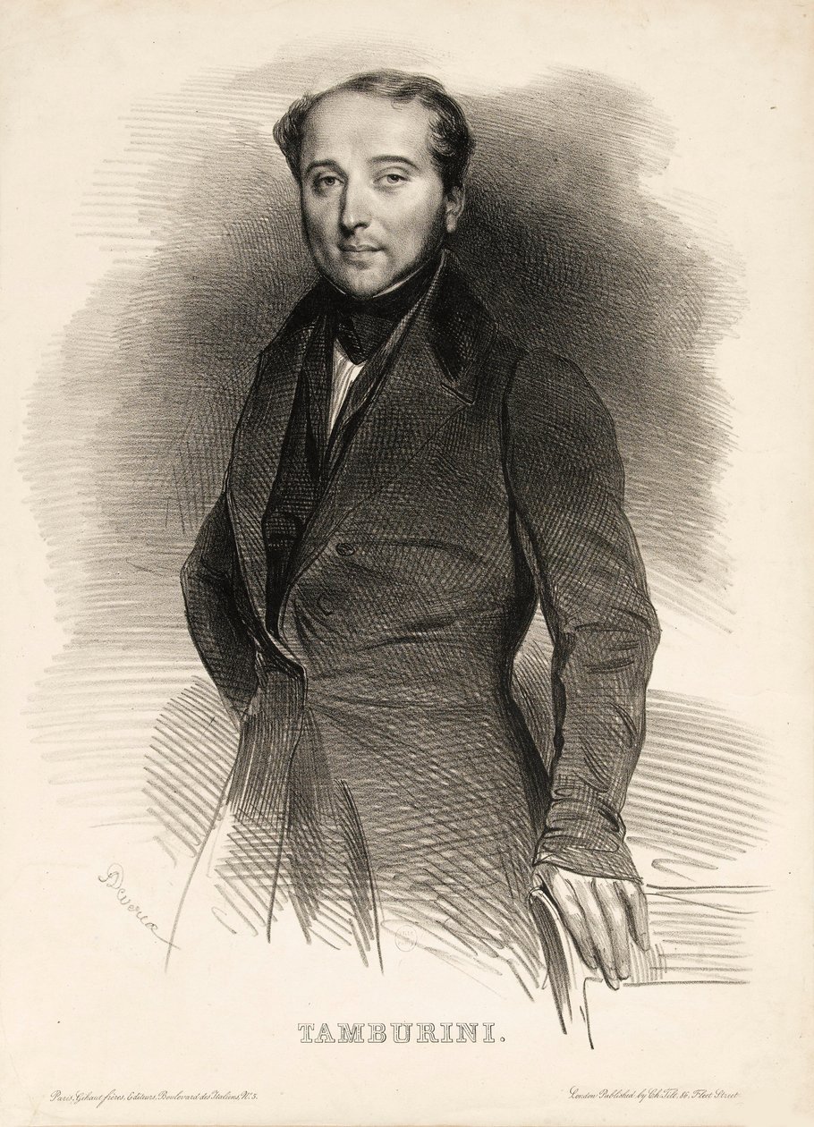 Portrett av operasangeren Antonio Tamburini 1800-1876, av Achille Devéria
